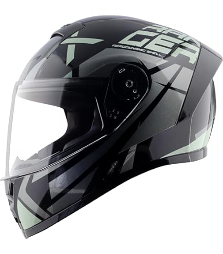 4U Supreme Full Face Helmet ZX9 Flex Black : Amazon.in: Car